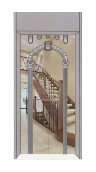 Inox cửa tầng thang máy - Hoa văn cổng vòm 1